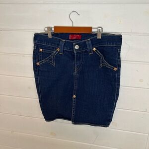 Levi's Dark Blue Mini Skirt with Gold Details
